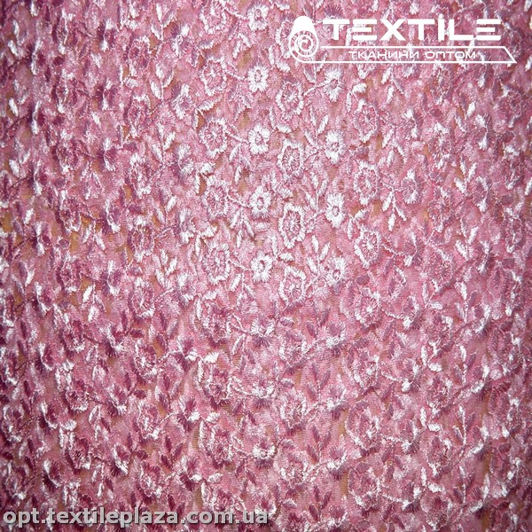 Сетка вышивка 19381D8C1 узор, розовый