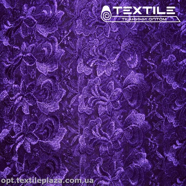 Сетка вышивка 44681D2C11 узор, сине-фиолетовый