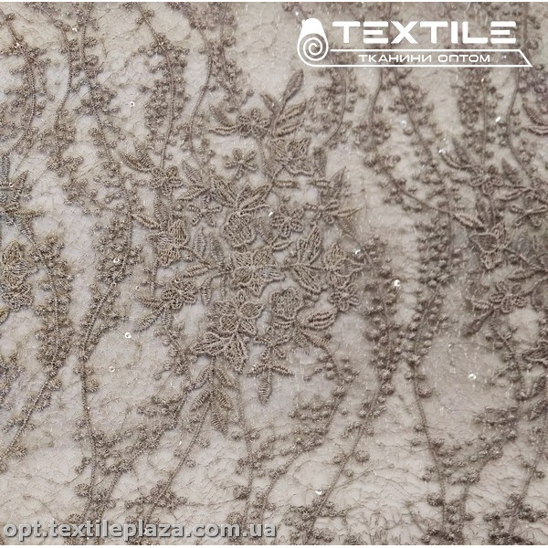 Сетка вышивка 13515D1C3 узор, серый