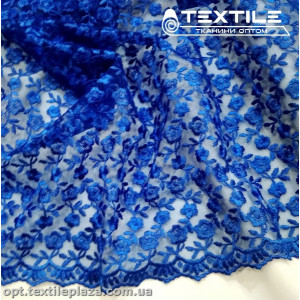 Сетка вышивка 19381D1C40 узор, синий