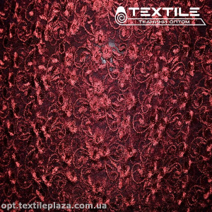 Сетка вышивка 89481D3C11 узор, прохладно-бордовый