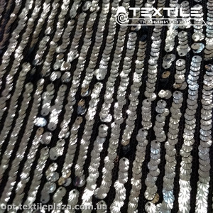 Сетка пайетки 3496D1C2 серебряно-черный