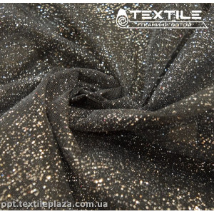 Сетка блестки 5250D13C34 узор золото, чёрный