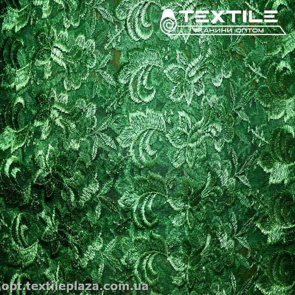 Сетка вышивка 44681D2C26 узор, зеленый