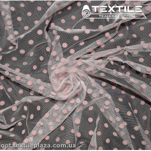 Сетка флок 4167D1C3 горошек, пудровый