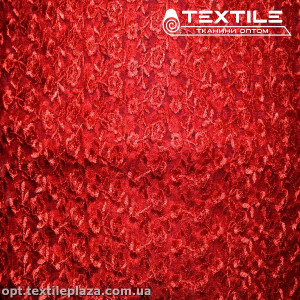 Сетка вышивка 19381D8C21 узор, красный