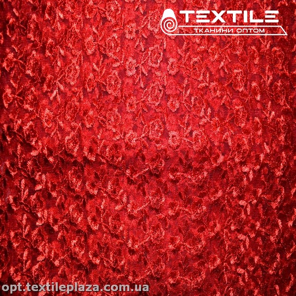 Сетка вышивка 19381D8C21 узор, красный