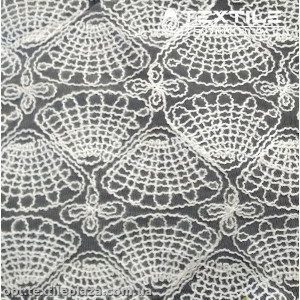 Сетка вышивка 2424D1C2 ракушка белая, молочный