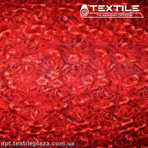 Сетка вышивка 89481D3C21 узор, красный