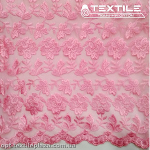 Сетка вышивка 44581D2C2 узор, розовый