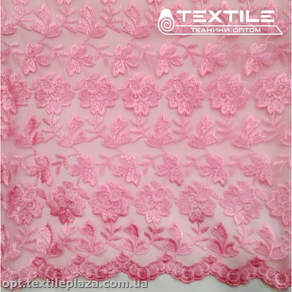 Сетка вышивка 44581D2C2 узор, розовый