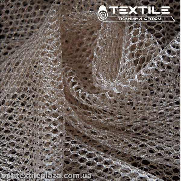 Сетка ажур 3654D1C4 люрекс, молочный