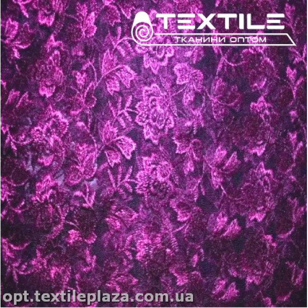 Сетка вышивка 44581D2C16 узор, фиолетовый