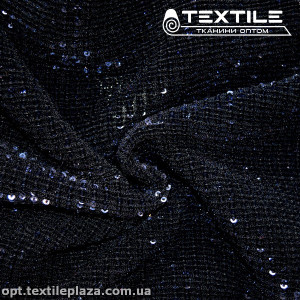 Сетка пайетки 3571D1C4 гофре, темно-синий