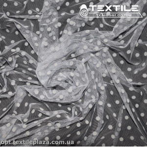 Сетка флок 4167D1C4 горошек, бледно-голубой