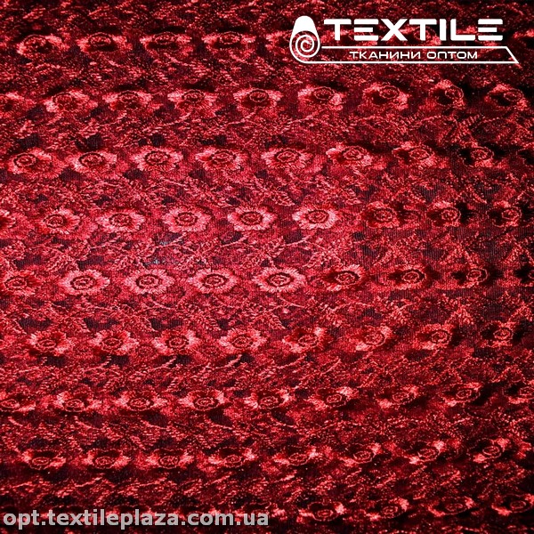 Сетка вышивка 5781D11C15 узор, темно-красный