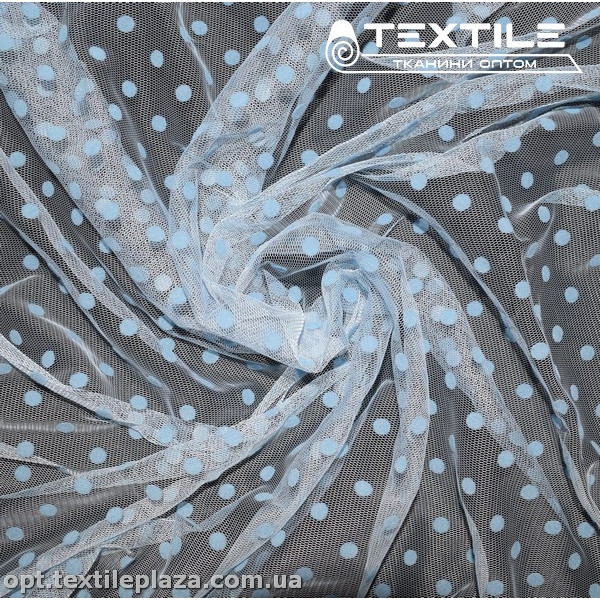 Сетка флок 4167D1C5 горошек, голубой