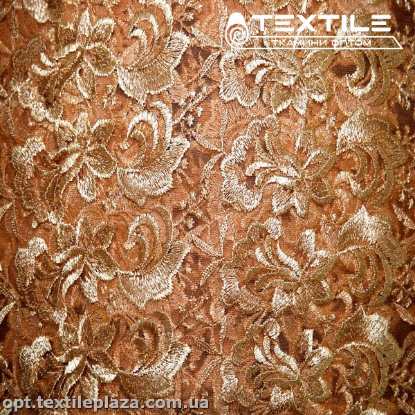Сетка вышивка 44681D2C6 узор, золото