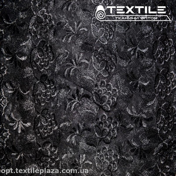 Сетка вышивка 44181D2C2 узор, черный