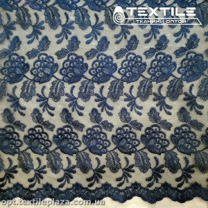 Сетка вышивка 6543D3C2 узор, темно-синий