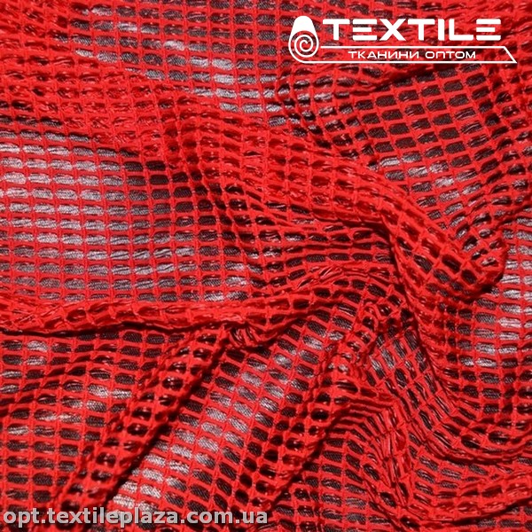Сетка жаккард 12334D2C3 прорези, красный