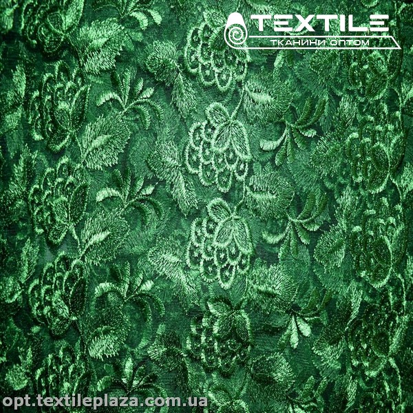 Сетка вышивка 44181D2C26 узор, зеленый