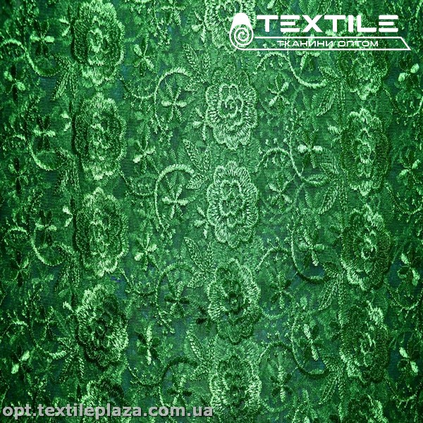 Сетка вышивка 44281D2C26 узор, зеленый