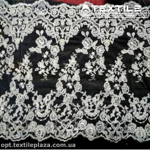 Сетка вышивка 91269D2C1 узор, белый