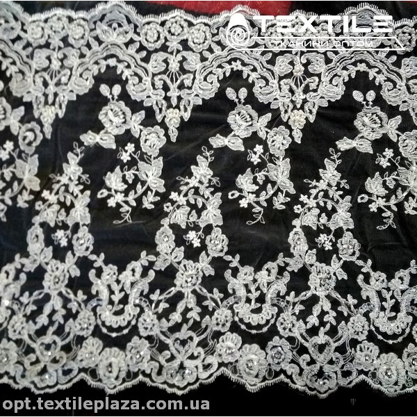 Сетка вышивка 91269D2C1 узор, белый