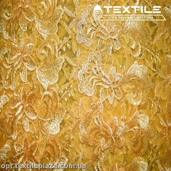 Сетка вышивка 44681D2C4 узор, желтый