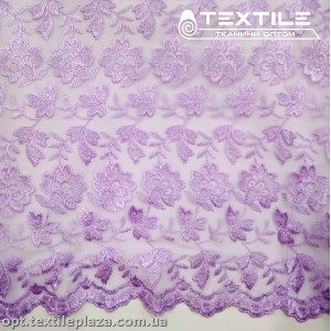 Сетка вышивка 44581D2C25 узор, сиреневый