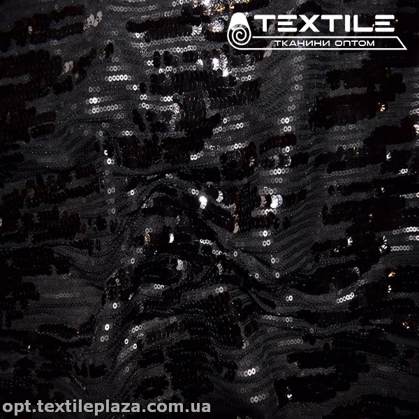 Сетка пайетки 3474D54C3 узор, черный