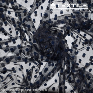 Сетка флок 4167D1C7 горошек, темно-синий