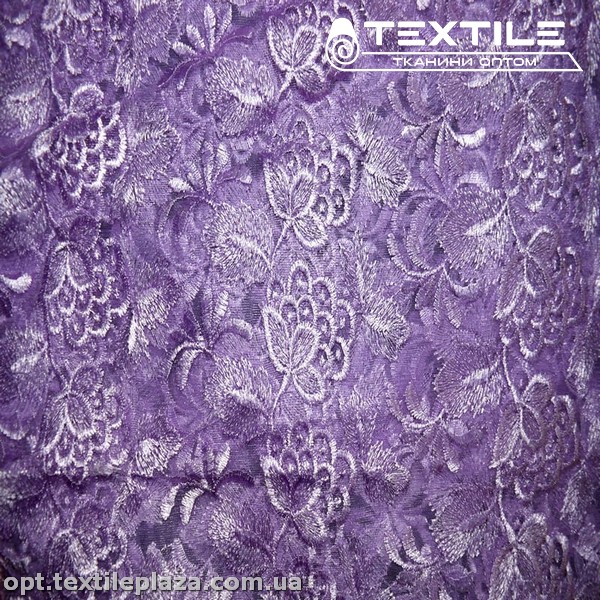Сетка вышивка 44181D2C25 узор, сиреневый