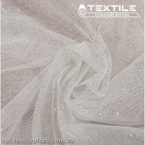 Сетка блестки 5250D13C2 узор, молочный