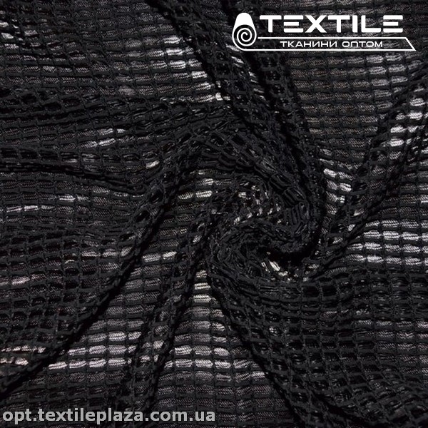 Сетка жаккард 12334D2C5 прорези, черный