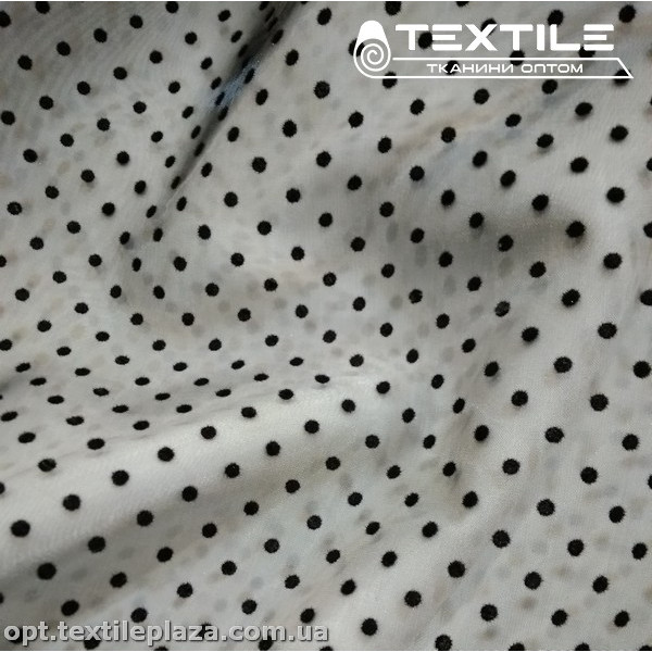 Сетка флок 3899D1C2 горошек, черный