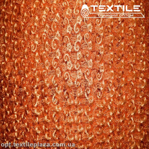 Сетка вышивка 88881D1C18 узор, оранжевый