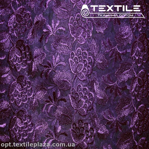 Сетка вышивка 44181D2C16 узор, фиолетовый