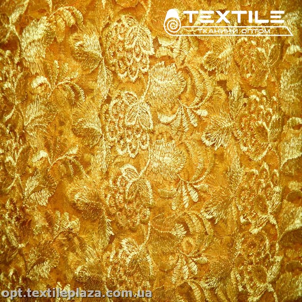 Сетка вышивка 44181D2C4 узор, желтый