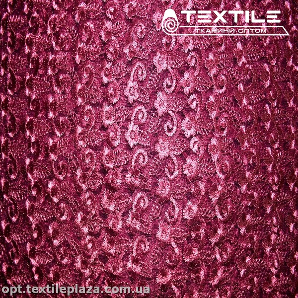 Сетка вышивка 88881D1C7 узор, розово-сиреневый