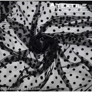 Сетка флок 4167D1C8 горошек, черный