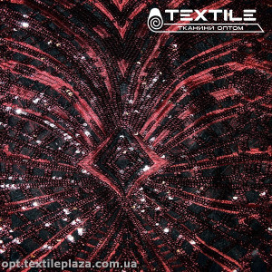 Сетка пайетки 3474D90C2 узор, красный