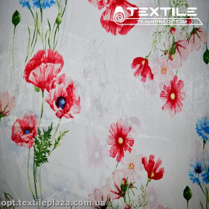 Шёлк Кобра цветной 3526D5C2 цветы, белый