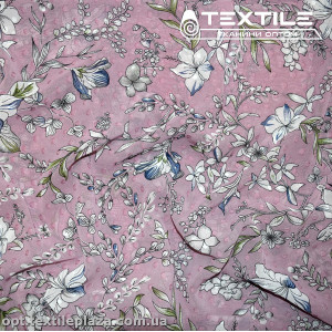 Шифон жаккард цветной 4074D261C3 Uragiri dott цветы белые, сиреневый