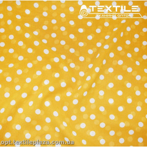 Шифон цветной 4064D180C7 горошек белый, желтый