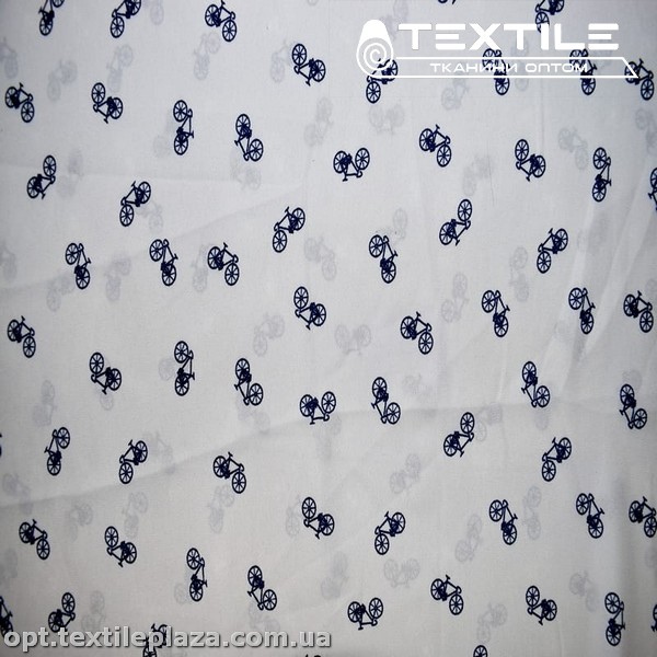 Креп шифон цветной 3527D6C1 велосипеды, белый