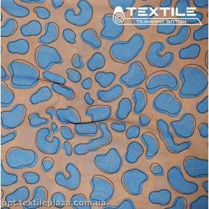 Шифон цветной 4081D100C1 пятна голубые, мокко