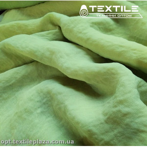 Шифон крэш однотонный 2697C15 Жоржет Peach светло-салатовый