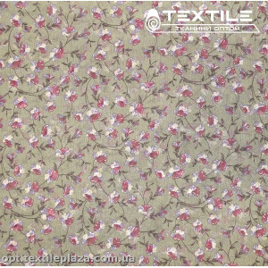 Шифон крэш цветной 4095D169C1 цветы лиловые, хаки